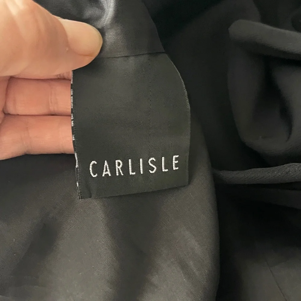 Carlisle Black Trench Coat with Belted Waist - Picture 14 of 15